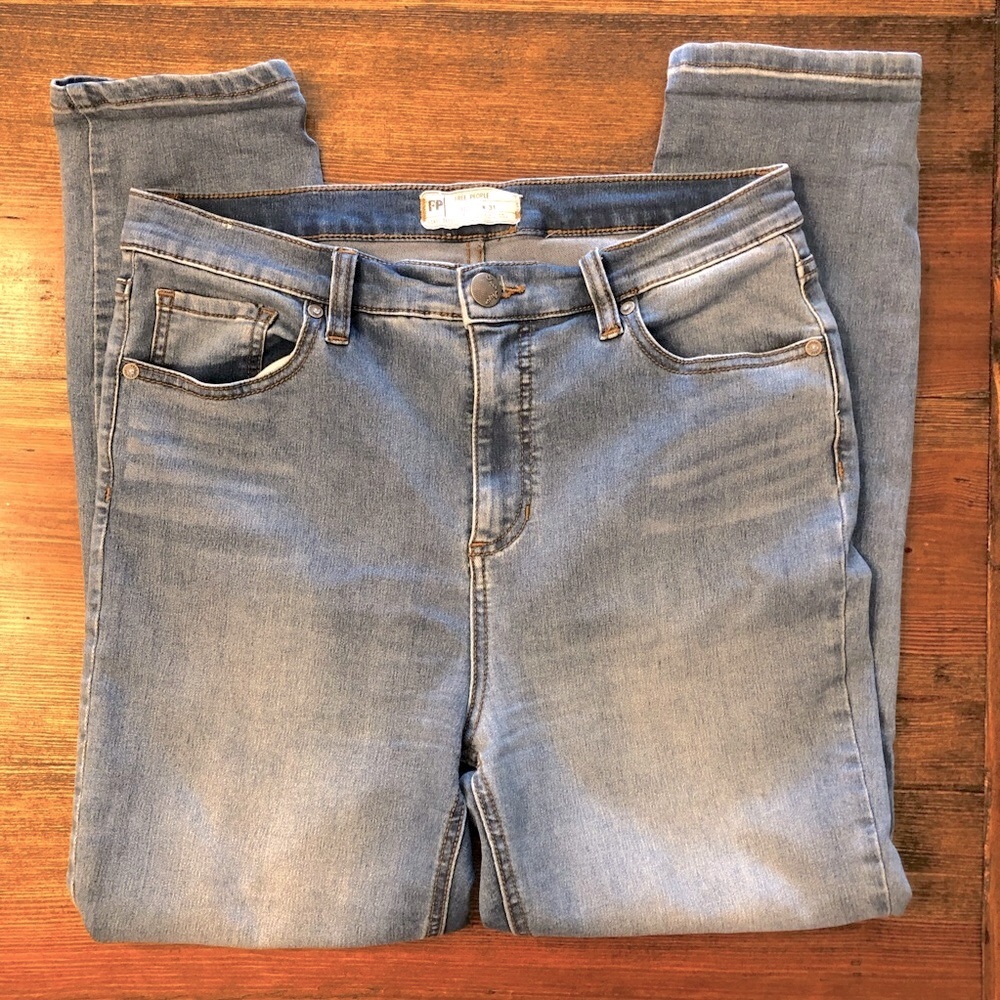 Free People Mid Rise Skinny Jeans